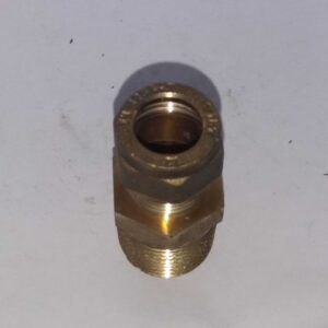 10mm messing knelkoppleing x 1/4 buitendraad rechts