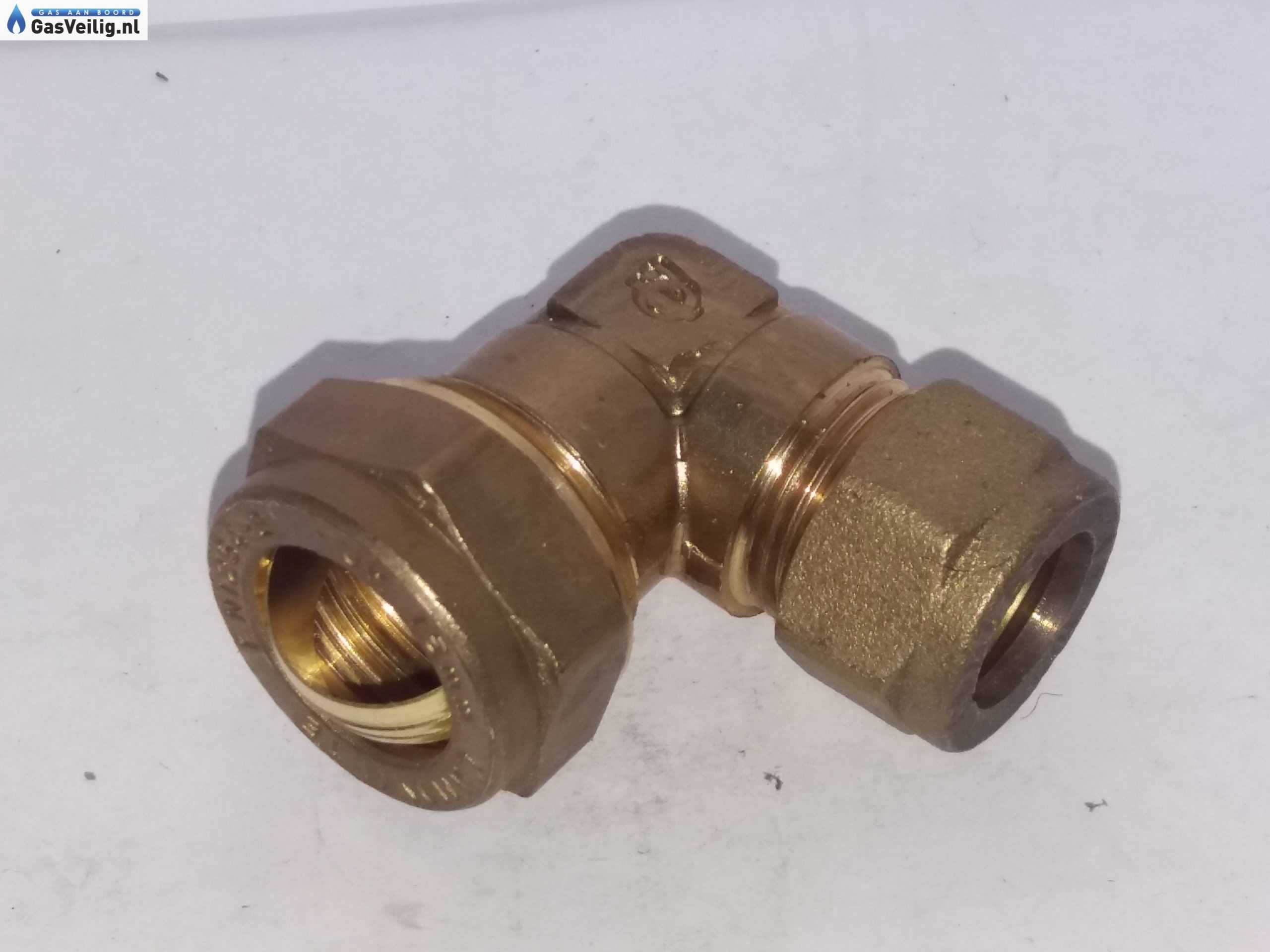 Messing knie knelkoppeling 12mm x 12mm - Afbeelding 2