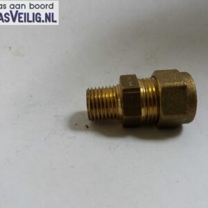 Messing rechte knelkoppeling 12mm x 1/4 buitendraad