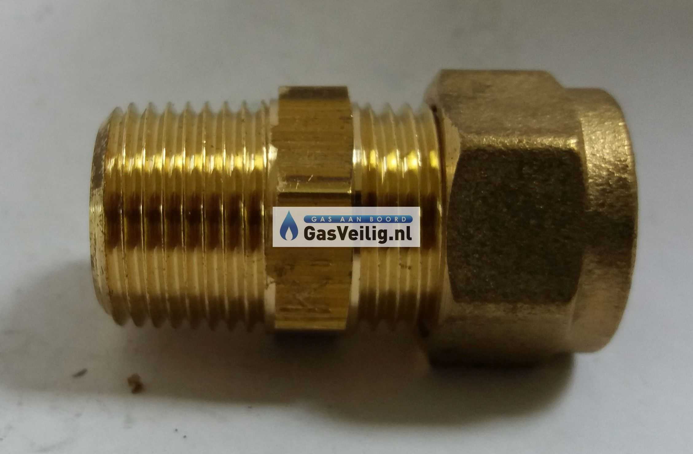 Messing rechte knelkoppeling 12mm x 3/8 buitendraad - Afbeelding 8