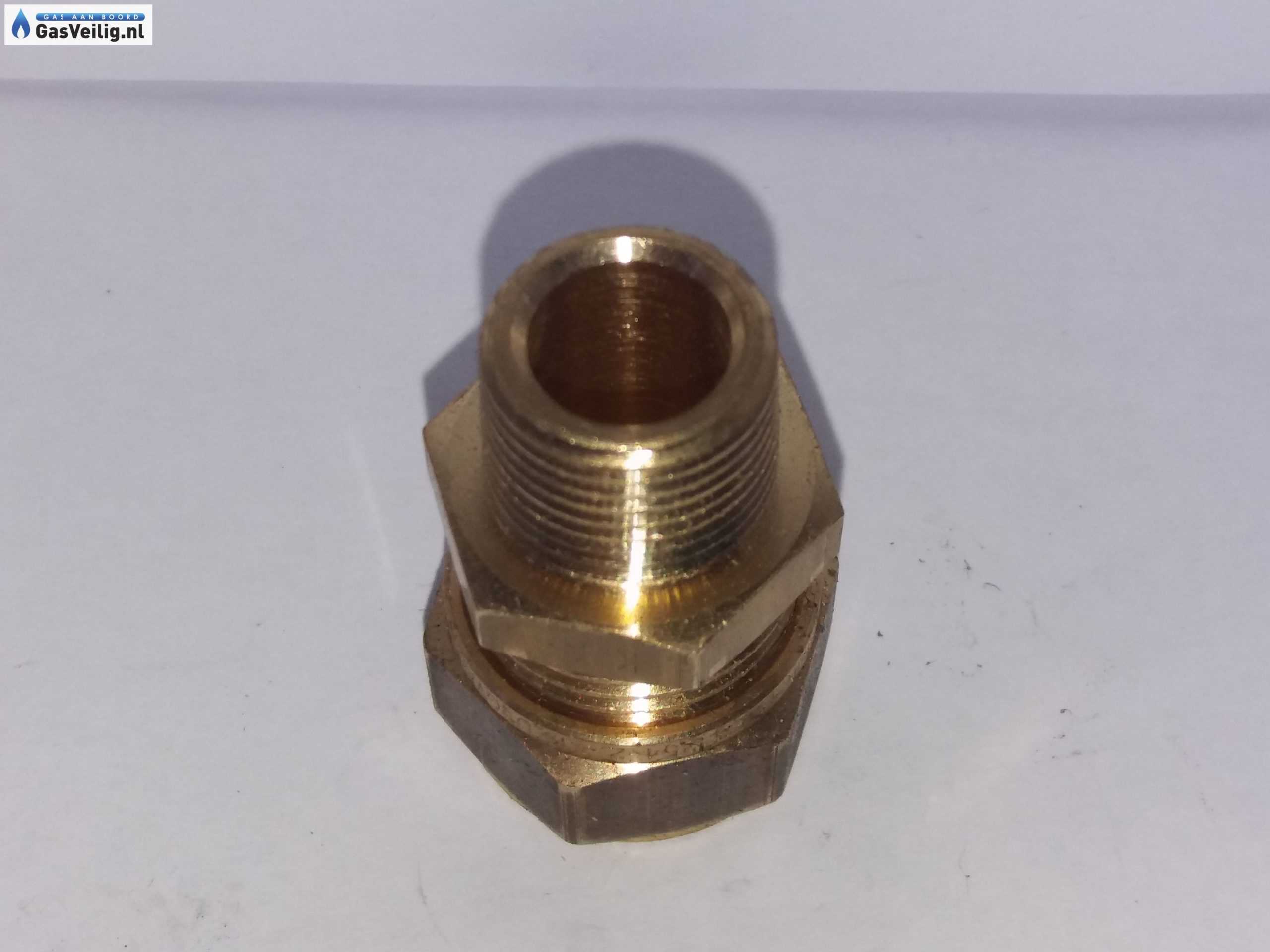 Messing rechte knelkoppeling 12mm x 3/8 buitendraad - Afbeelding 4