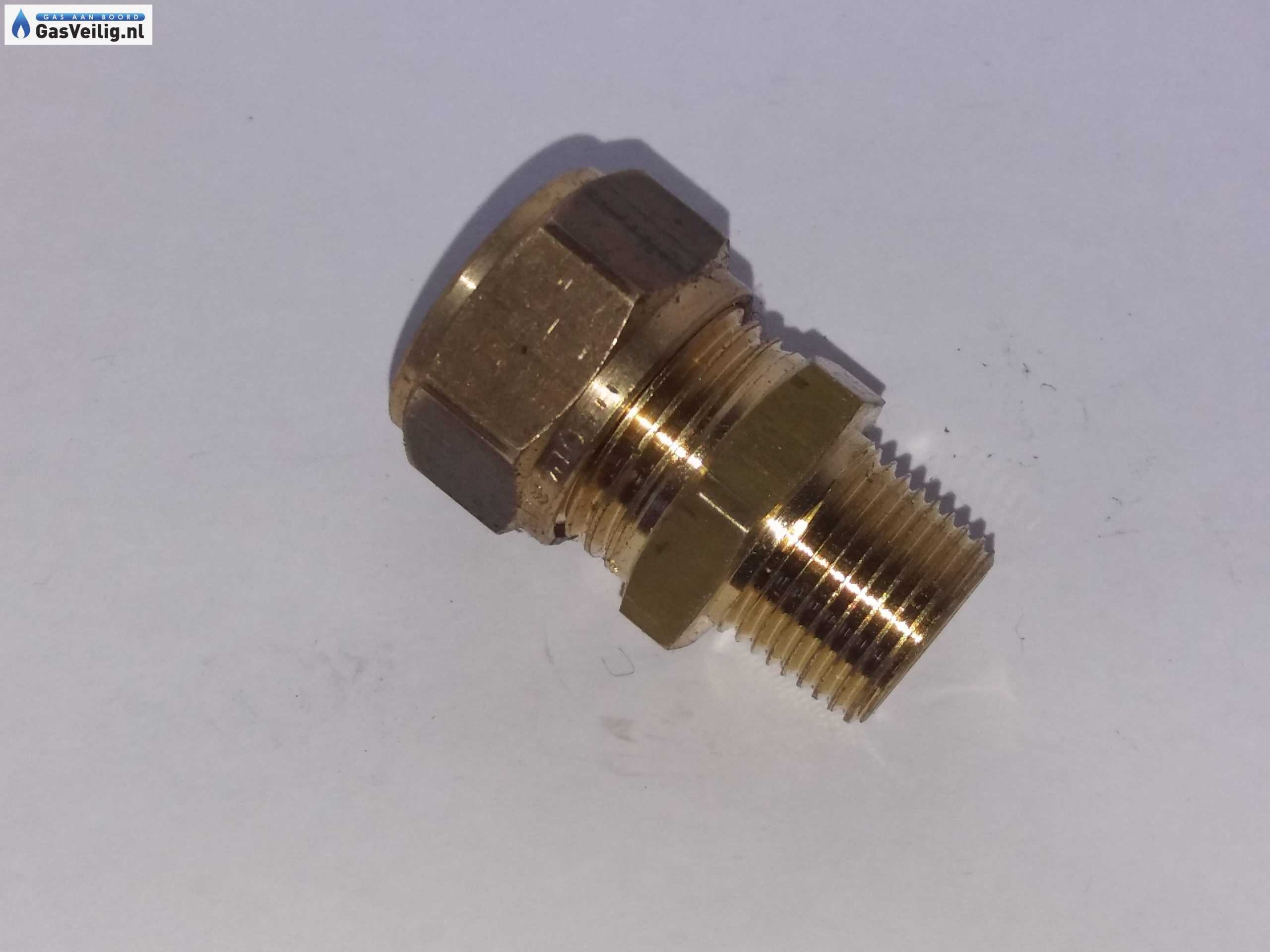 Messing rechte knelkoppeling 12mm x 3/8 buitendraad - Afbeelding 5