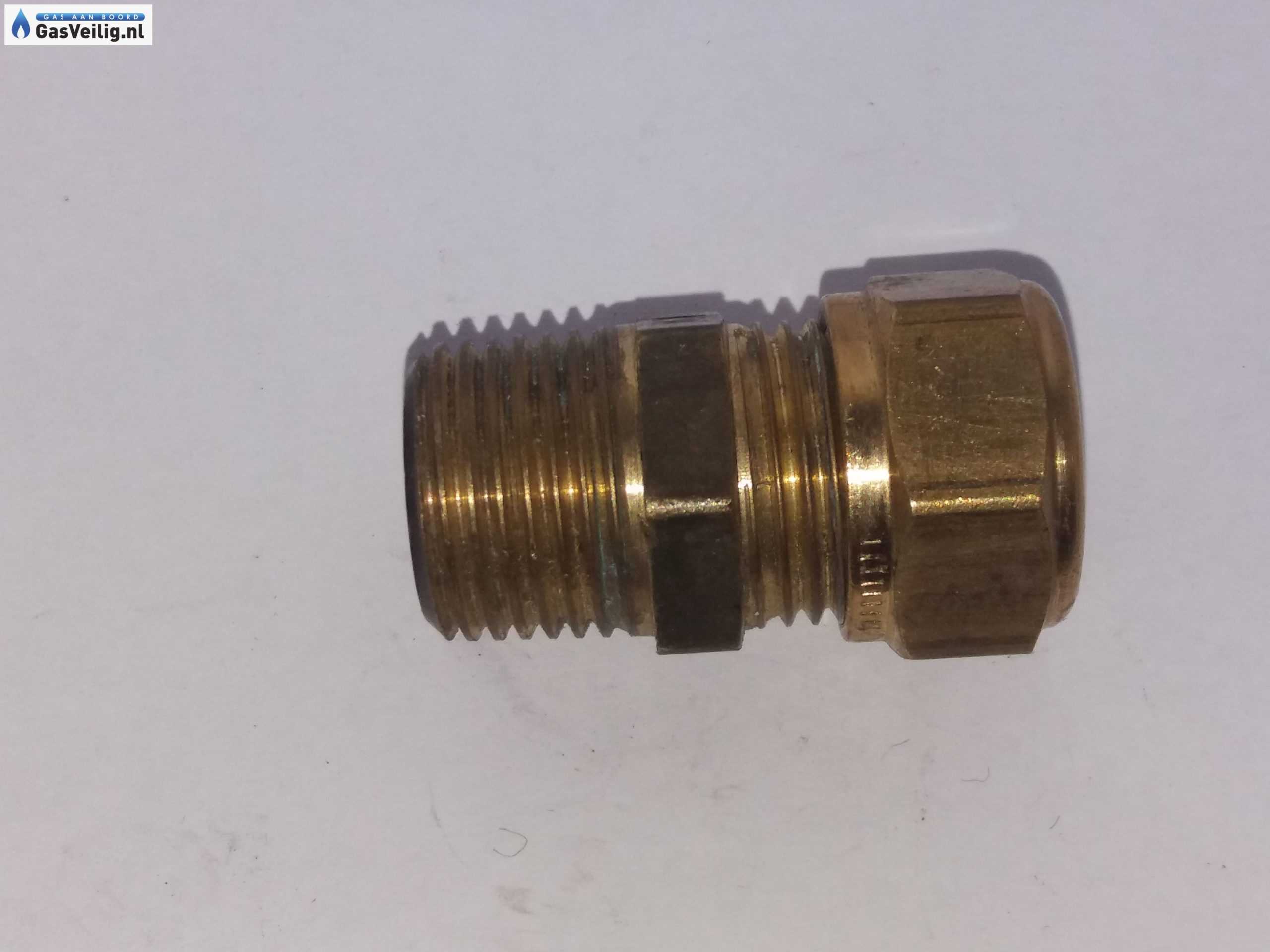 Messing rechte knelkoppeling 12mm x 3/8 buitendraad - Afbeelding 6