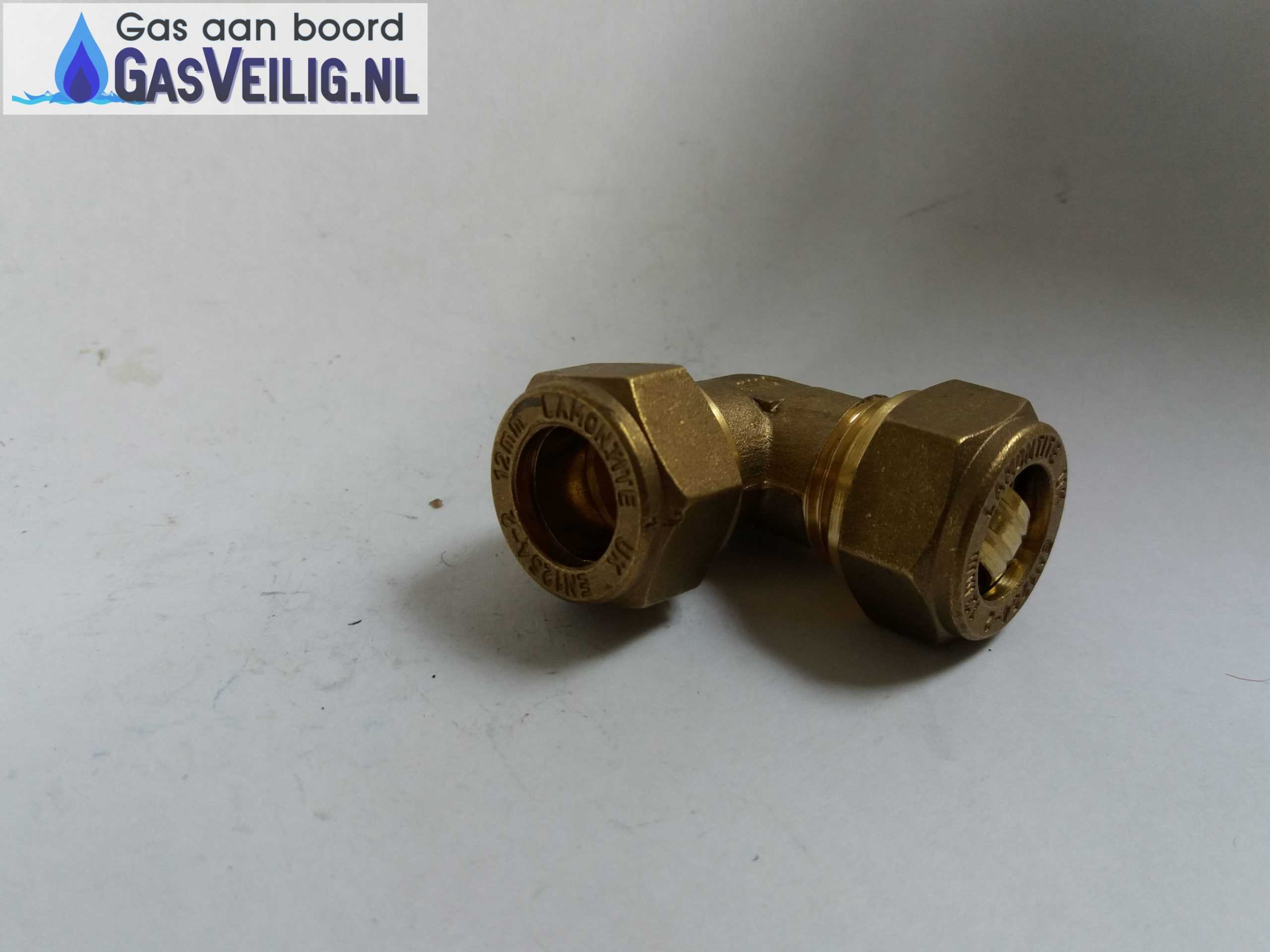Messing knie knelkoppeling 12mm x 12mm - Afbeelding 3