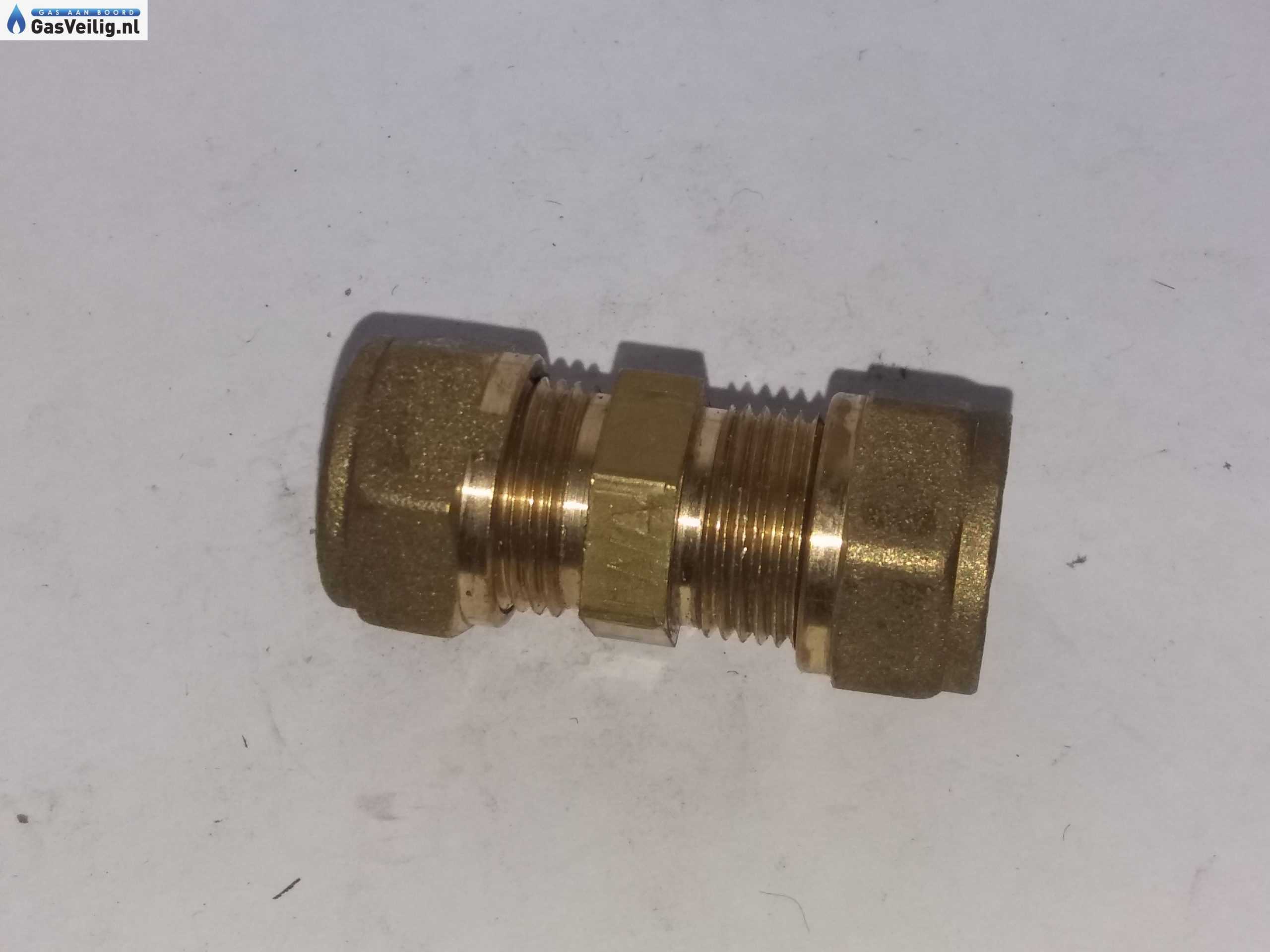 Messing rechte knelkoppeling 12mm x 12mm