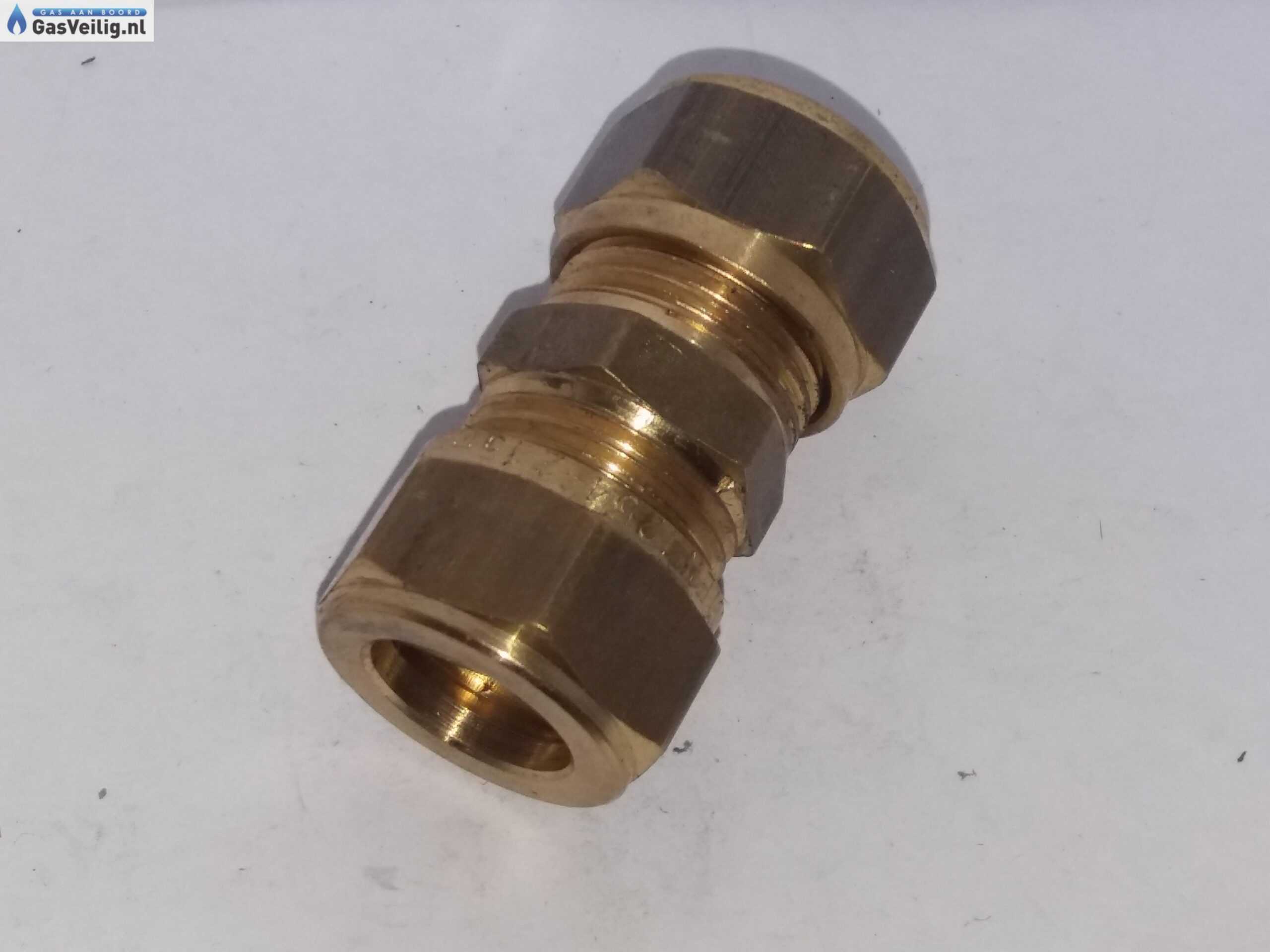 Messing rechte knelkoppeling 15mm x 15mm - Afbeelding 3
