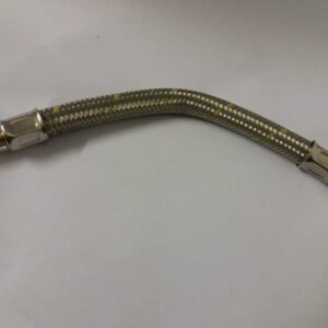 RVS Flexibele gasslang 100 cm lang m 14 x 1.5 binnendraad x m14 x1.5 buitendraad