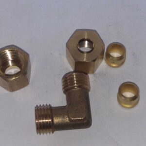 Alternative view of Messing knie knelkoppeling / knelfitting 8 mm x 8 mm