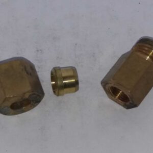 Alternative view of Messing verloop knelkoppeling / knelfitting 8 mm x 6 mm recht.