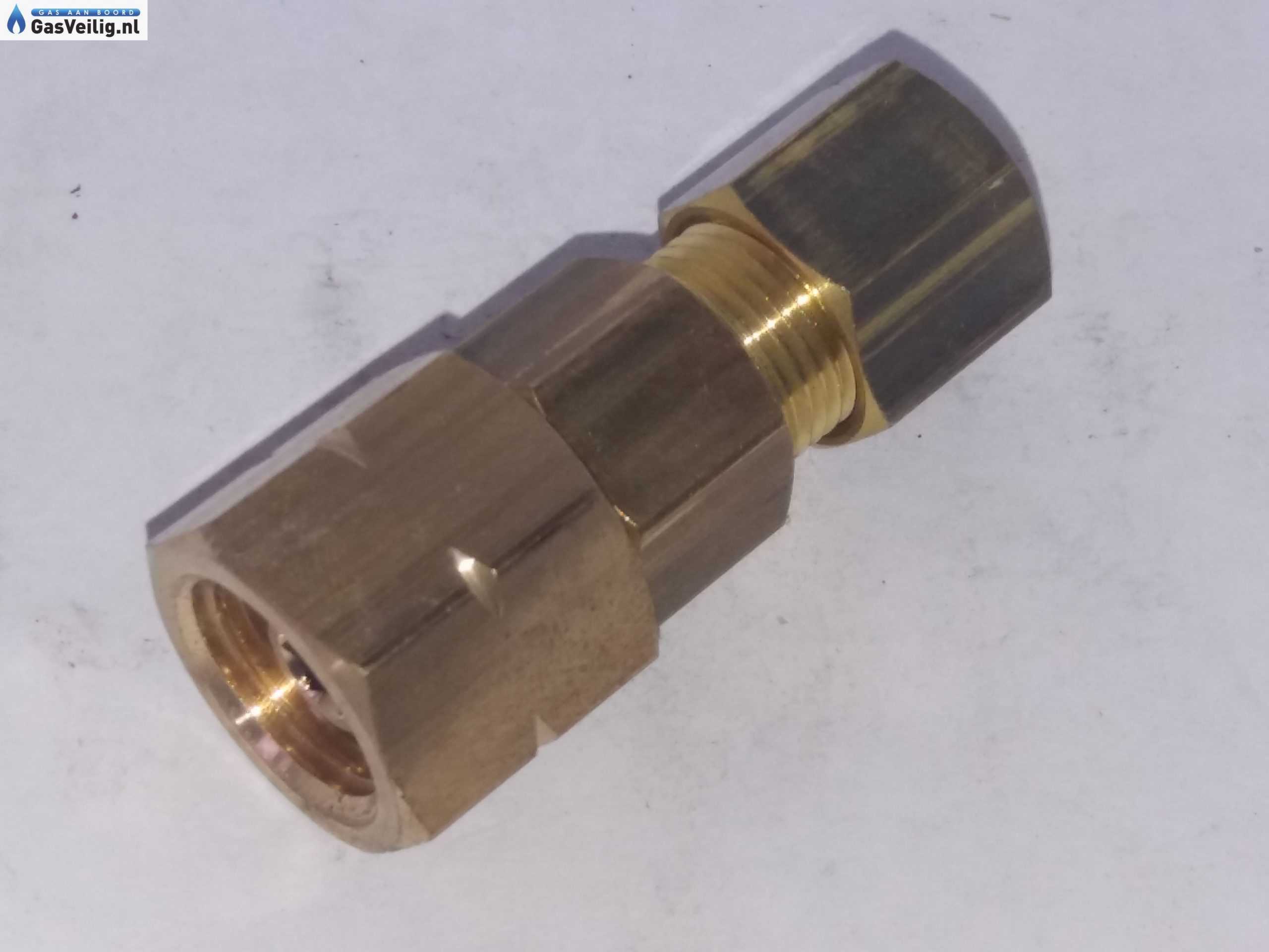 8mm messing knelkoppeling x 1/4 linkse binnendraad - Afbeelding 2