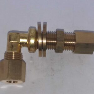 Messing schotkoppeling / schotdoorvoer 8mm x8mm  haaks.