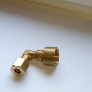 8mm messing knelkoppeling knie x 1/2 binnendraad - Afbeelding 3