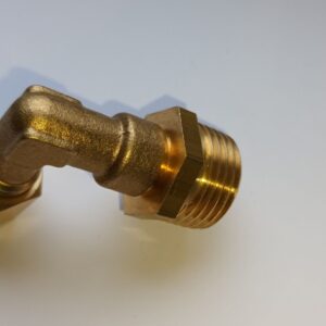 8mm messing knelkoppeling knie x 1/2 buitendraad - Afbeelding 3