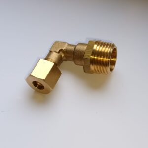 8mm messing knelkoppeling knie x 1/2 buitendraad