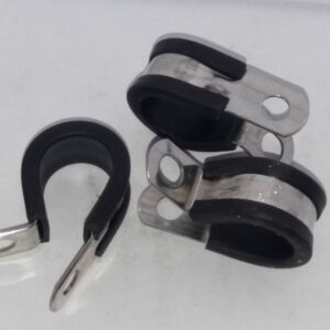 Alternative view of 13 mm Leidingbeugel RVS met Rubber manchet voor 12 mm koperen gasleiding