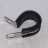 16 mm Leidingbeugel RVS met Rubber manchet voor 15 mm koperen gasleiding.