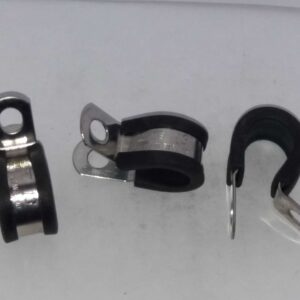Alternative view of 8 mm RVS leidingbeugel met rubber manchet voor 8 mm koperen gasleiding.