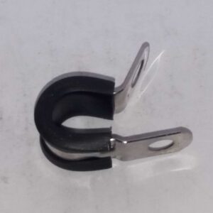 8 mm RVS leidingbeugel met rubber manchet voor 8 mm koperen gasleiding. - Afbeelding 3