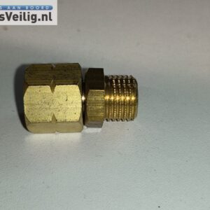 Messing verloop 1/4 links binnendraad naar 1/4 rechts buitendraad - Afbeelding 4