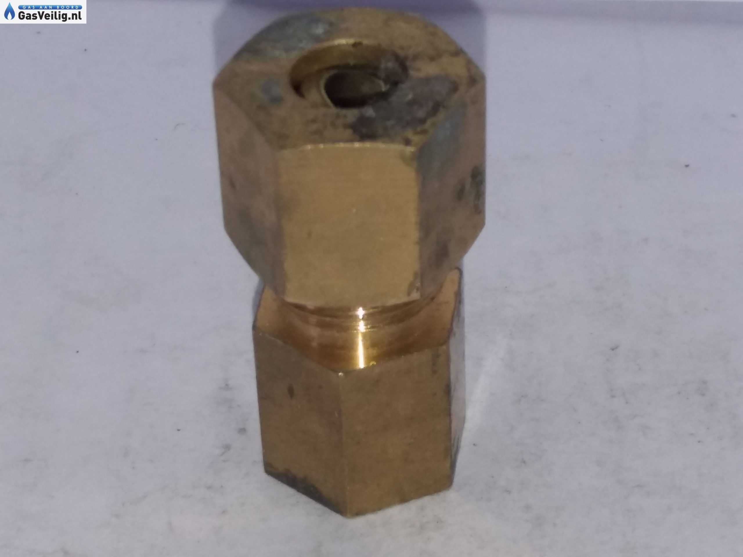 Messing 8mm knelkoppeling recht 1/4 binnenendraad x 8mm knel. - Afbeelding 3