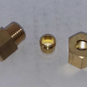 Alternative view of Messing 8mm knelkoppeling recht 1/4 binnenendraad x 8mm knel.