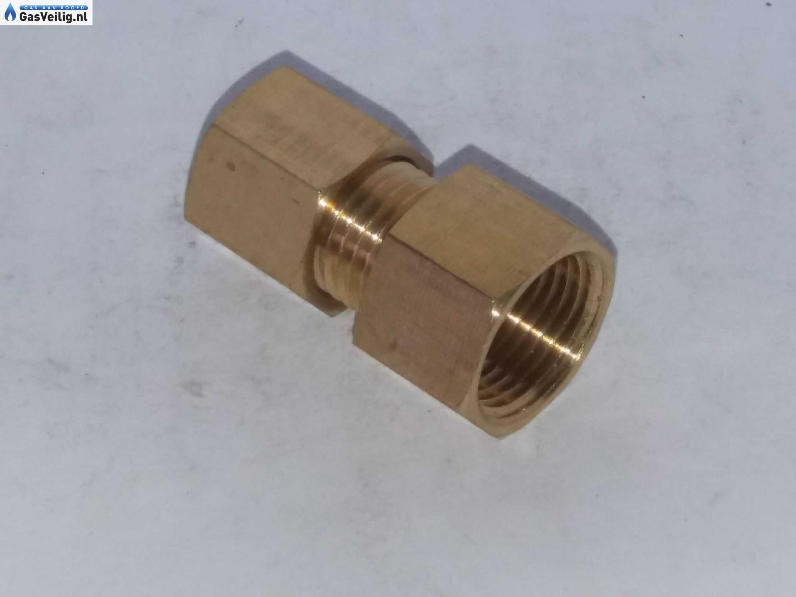 Messing 8mm knelkoppeling recht 3/8 binnendraad x 8mm knel. - Afbeelding 4