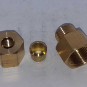 Alternative view of Messing 8mm knelkoppeling recht 3/8 binnendraad x 8mm knel.