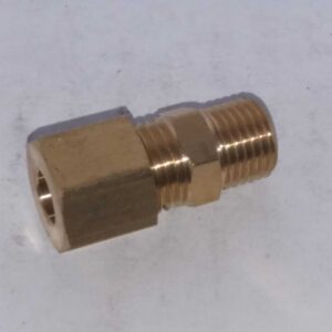 Rechte messing knelkoppeling 8 mm x 1/4 buitendraad
