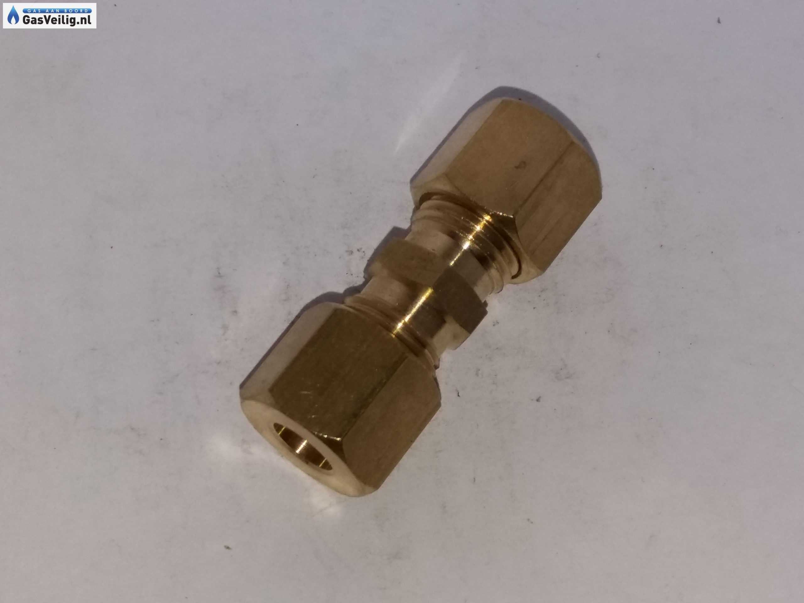 Messing knelkoppeling 8mm x 8mm recht. - Afbeelding 4