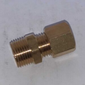 Messing knelkoppeling recht 8 mm x 3/8 buitendraad