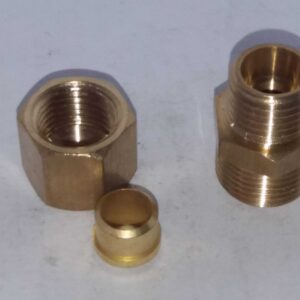 Messing knelkoppeling recht 8 mm x 3/8 buitendraad - Afbeelding 3
