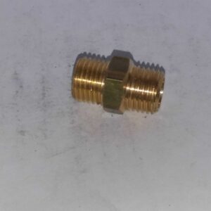 Messing koppelbout /dubbele nippel 2 x 1/4 rechts buitendraad