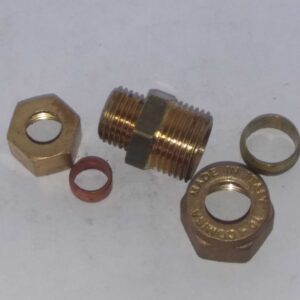 Messing verloop knelkoppeling 8 mm x 10 mm - Afbeelding 3