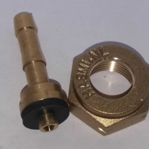 Messing 8 mm slangtule x wartel Shell. (setje)