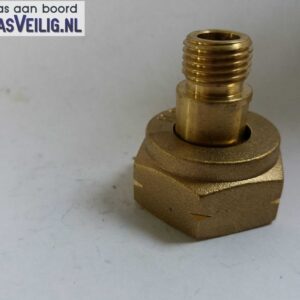 Messing nippel 1/4 rechtse draad x wartel Shell. (setje)