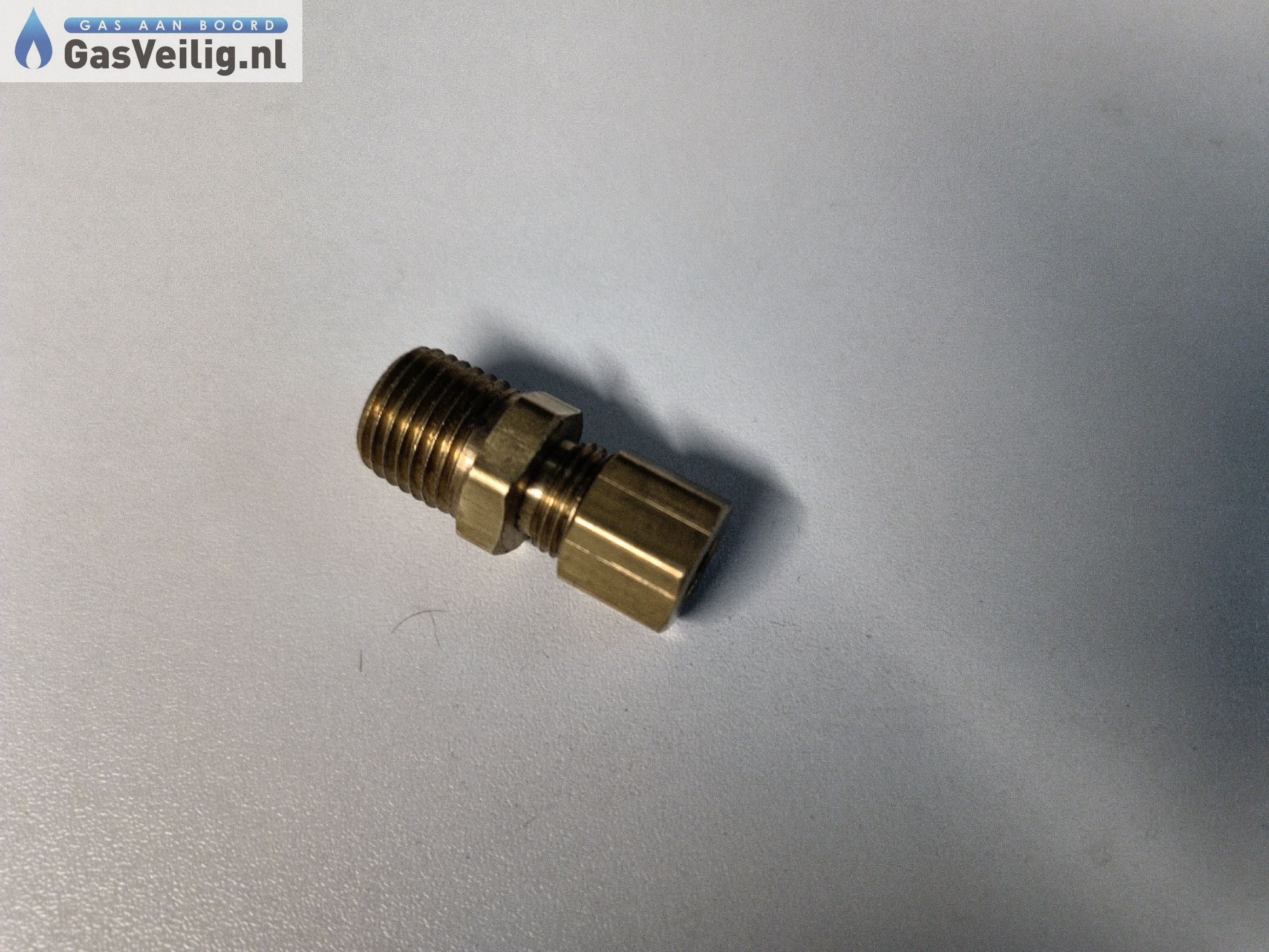 Messing knelkoppeling recht 6 mm x 1/4 buitendraad - Afbeelding 4