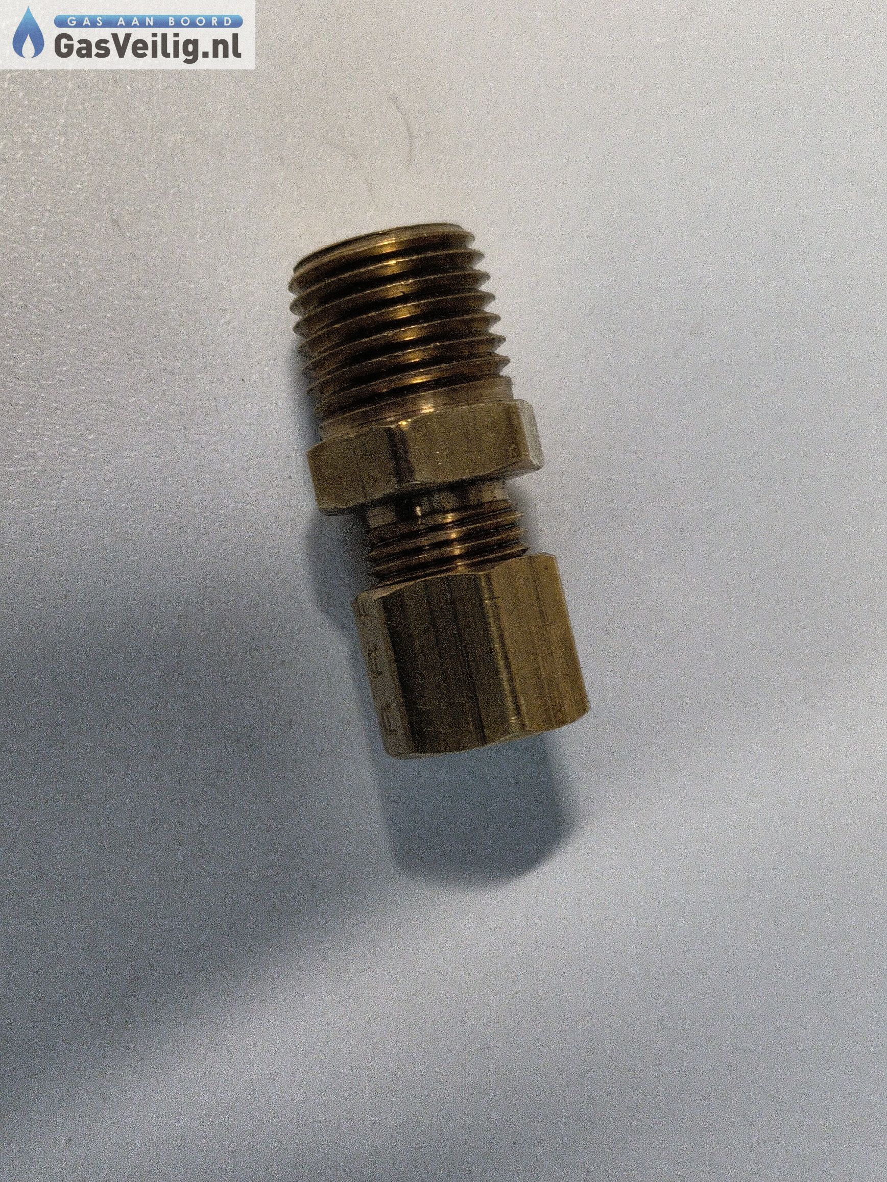 Messing knelkoppeling recht 6 mm x 1/4 buitendraad - Afbeelding 2