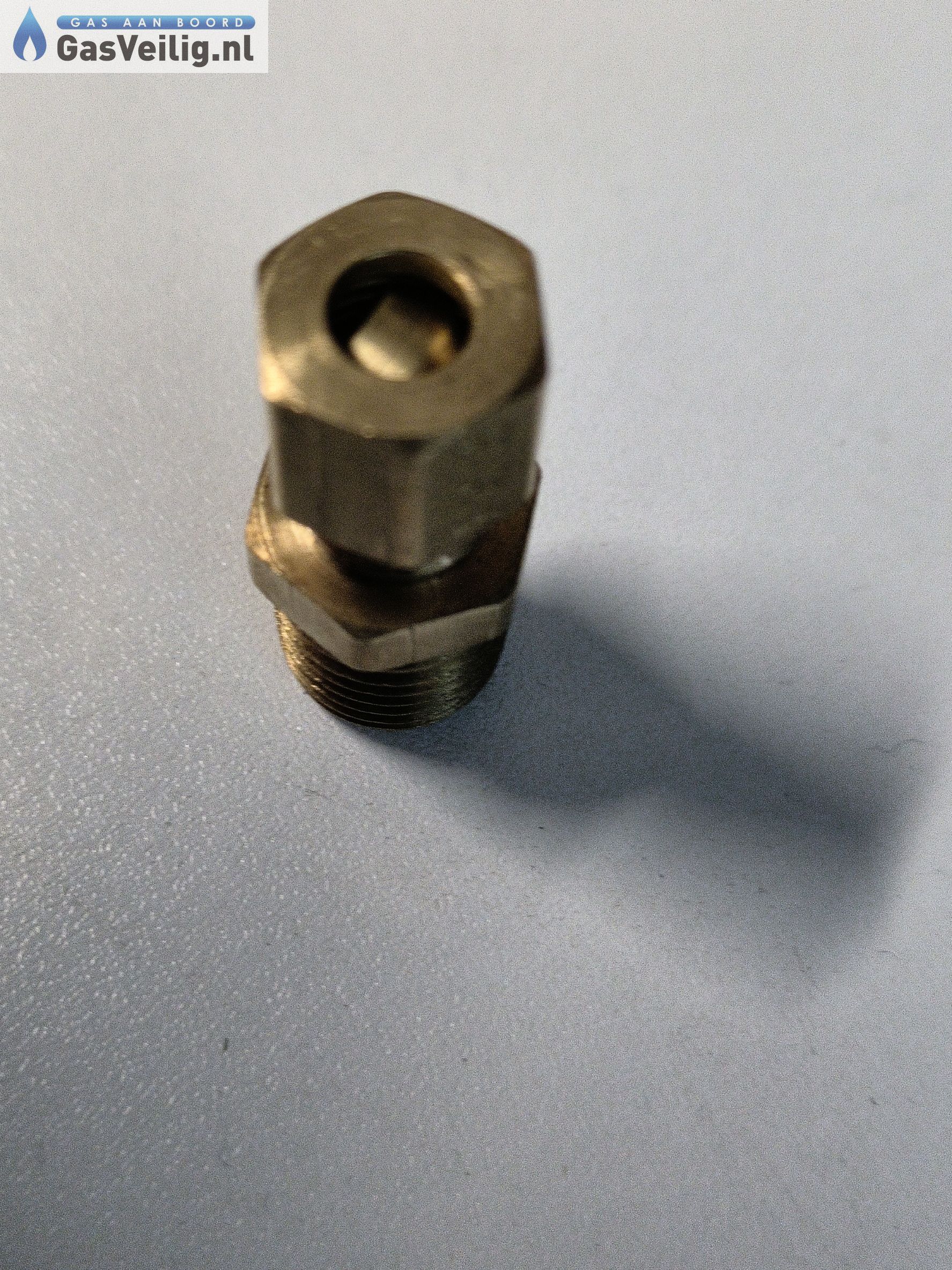 Messing knelkoppeling recht 6 mm x 1/4 buitendraad - Afbeelding 3