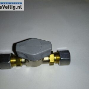 Snelsluitkraan / Afsluiter 12 x 12 mm Chroom vernikkeld. - Afbeelding 3
